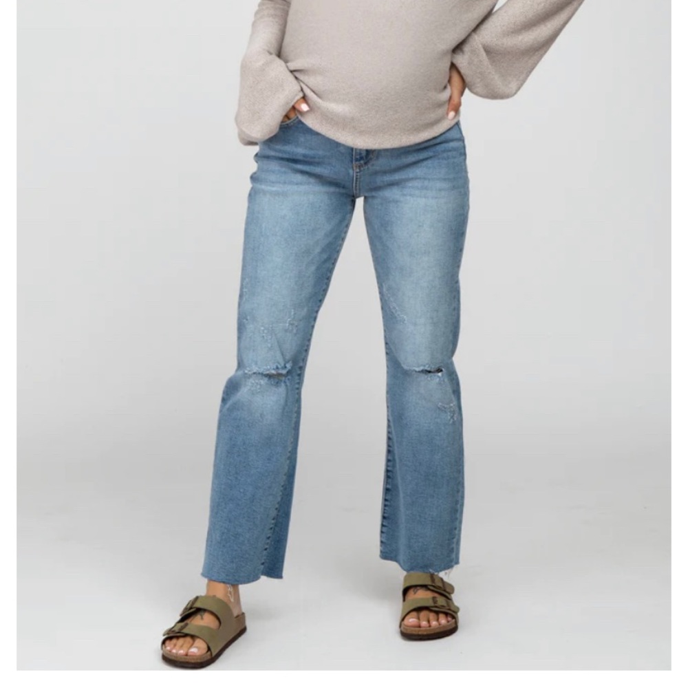 Pink blush maternity jeans